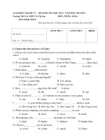 Tổng hợp đề thi tiếng anh hay cho học sinh lớp 6