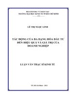 TÁC ĐỘNG CỦA ĐA DẠNG HÓA ĐẦU TƯ ĐẾN HIỆU QUẢ VÀ GIÁ TRỊ CỦA DOANH NGHIỆP LUẬN VĂN THẠC SĨ.PDF