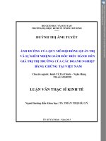 Ảnh hưởng của quy mô hội đồng quản trị và sự kiêm nhiệm giám đốc điếu hành đến giá trị thị trường của các doanh nghiệp bằng chứng tại Việt Nam