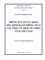 NHỮNG YẾU TỐ TÁC ĐỘNG ĐẾN MINH BẠCH THÔNG TIN Ở CÁC CÔNG TY NIÊM YẾT TRÊN THỊ TRƯỜNG CHỨNG KHOÁN VIỆT NAM  LUẬN VĂN THẠC SĨ.PDF