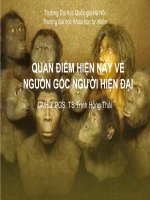 QUAN ĐIỂM HIỆN NAY VỀ NGUỒN GỐC NGƯỜI HIỆN ĐẠI