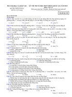 Bộ đề thi THPT môn vật lý 2015 có lời giải chi tiết