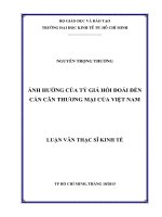 ẢNH HƯỞNG CỦA TỶ GIÁ HỐI ĐOÁI ĐẾN CÁN CÂN THƯƠNG MẠI CỦA VIỆT NAM.PDF