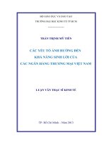 CÁC YẾU TỐ ẢNH HƯỞNG ĐẾN KHẢ NĂNG SINH LỜI CỦA CÁC NGÂN HÀNG THƯƠNG MẠI VIỆT NAM.PDF