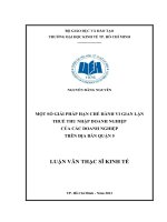 Luận văn thạc sĩ Một số giải pháp hạn chế hành vi gian lận thuế thu nhập doanh nghiệp của các doanh nghiệp tại quận 5