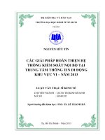 Luận văn Các giải pháp hoàn thiện hệ thống kiểm soát nội bộ tại trung tâm thông tin di động khu vực VI- năm 2013