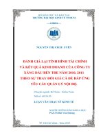 ĐÁNH GIÁ LẠI TÌNH HÌNH TÀI CHÍNH VÀ KẾT QUẢ KINH DOANH CỦA CÔNG TY XĂNG DẦU BẾN TRE NĂM 2010, 2011 THEO SỰ THAY ĐỔI GIÁ CẢ ĐỂ ĐÁP ỨNG YÊU CẦU QUẢN LÝ NỘI BỘ.PDF