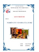 Nghiên cứu nền Văn hoá  kinh doanh Ấn Độ