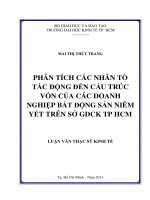 PHÂN TÍCH CÁC NHÂN TỐ TÁC ĐỘNG ĐẾN CẤU TRÚC VỐN CỦA CÁC DOANH NGHIỆP BẤT ĐỘNG SẢN NIÊM YẾT TRÊN SỞ GDCK TP.HCM  LUẬN VĂN THẠC SĨ.PDF