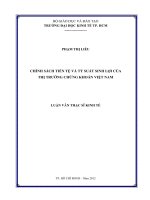 CHÍNH SÁCH TIỀN TỆ VÀ TỶ SUẤT SINH LỢI CỦA THỊ TRƯỜNG CHỨNG KHOÁN VIỆT NAM  LUẬN VĂN THẠC SĨ.PDF