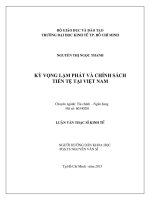 Kỳ vọng lạm phát và chính sách tiền tệ tại Việt Nam