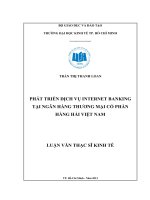 Luận văn thạc sĩ  Phát triển dịch vụ internet banking tại ngân hàng TMCP Hàng hải Việt Nam