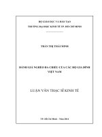 Luận văn Thạc sĩ  Đánh giá nghèo đa chiều của các hộ gia đình Việt Nam