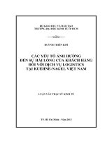 Luận văn thạc sĩ Các yếu tố ảnh hưởng đến sự hài lòng của khách hàng đối với dịch vụ logistics tại Kuehne-Nagel Việt Nam