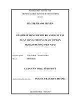 Luận văn thạc sĩ Giải pháp hạn chế rủi ro lãi suất tại Ngân hàng thương mại cổ phần ngoại thương Việt Nam