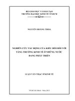 Luận văn thạc sĩ  Nghiên cứu tác động của kiều hối đối với tăng trưởng kinh tế ở những nước đang phát triển
