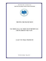 Tác động của nhân tố vĩ mô đến giá chứng khoán Việt Nam