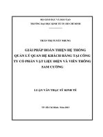 Giải pháp hoàn thiện hệ thống quản lý quan hệ khách hàng tại công ty cổ phần vật liệu điện và viễn thông Sam Cường Luận văn thạc sĩ 2013