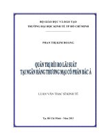 Luận văn Thạc sĩ Quản trị rủi ro lãi suất tại ngân hàng TMCP Bắc Á