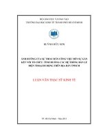 Luận văn thạc sĩ Ảnh hưởng của sự thỏa mãn công việc đến sự gắn kết với tổ chức  tình huống các hệ thống bán lẻ điện thoại di động trên địa bàn TPHCM