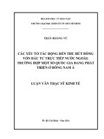 Các yếu tố tác động đến thu hút dòng vốn đầu tư trực tiếp nước ngoài trường hợp một số quốc gia đang phát triển ở đông nam á