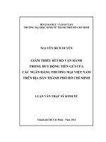 Luận văn thạc sĩ Giảm thiểu rủi ro vận hành trong huy động tiền gửi của các ngân hàng thương mại Việt Nam trên địa bàn TPHCM