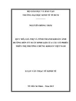 QUY MÔ, GIÁ TRỊ VÀ TÍNH THANH KHOẢN ẢNH HƯỞNG ĐẾN TỶ SUẤT SINH LỢI CỦA CÁC CỔ PHIẾU TRÊN TTCK VIỆT NAM.PDF