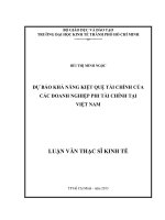 DỰ BÁO KHẢ NĂNG KIỆT QUỆ TÀI CHÍNH CỦA CÁC DOANH NGHIỆP PHI TÀI CHÍNH TẠI VIỆT NAM.PDF
