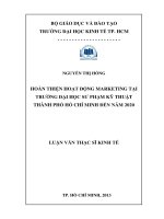 Luận văn thạc sĩ Hoàn thiện hoạt động marketing tại trường đại học Sư phạm kỹ thuật TPHCM đến năm 2020
