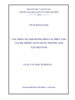 Luận văn thạc sĩ Các nhân tố ảnh hưởng đến cấu trúc vốn của hệ thống ngân hàng Việt Nam