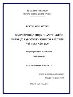 GIẢI PHÁP HOÀN THIỆN QUẢN TRỊ NGUỒN NHÂN LỰC TẠI CÔNG TY TNHH TM & SX THÉP VIỆT ĐẾN NĂM 2020 LUẬN VĂN THẠC SĨ.PDF