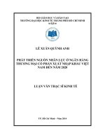 Luận văn thạc sĩ Phát triển nguồn nhân lực ở ngân hàng TMCP xuất nhập khẩu Việt Nam đến năm 2020