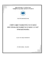Luận văn Thạc sĩ Chiến lược marketing xuất khẩu đối với doanh nghiệp xuất khẩu cá ngừ tỉnh Khánh Hòa