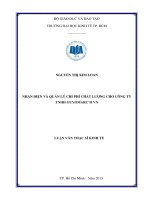 Luận văn thạc sĩ  Nhận diện và quản lý chi phí chất lượng cho Công ty TNHH Guyomarc'h VN