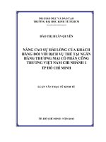 Nâng cao sự hài lòng của khách hàng đối với dịch vụ thẻ tại ngân hàng thương mại cổ phần công thương Việt Nam Chi nhánh TPHCM