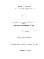 HOÀN THIỆN MÔ HÌNH QUẢN LÝ RỦI RO TÍN DỤNG TẬP TRUNG TẠI NGÂN HÀNG THƯƠNG MẠI CỔ PHẦN HÀNG HẢI VIỆT NAM  LUẬN VĂN THẠC SĨ.PDF
