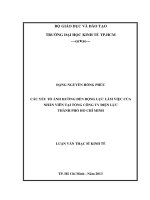 Luận văn thạc sĩ  Các yếu tố ảnh hưởng đến động lực làm việc của nhân viên tại Tổng công ty Điện lực thành phố Hồ Chí Minh