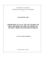 Luận văn Thạc sĩ Ảnh hưởng của các yếu tố văn hóa tổ chức đến hiệu quả phi tài chính của tổ chức trong ngành chứng khoán