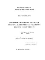 Luận văn thạc sĩ Nghiên cứu khủng hoảng nợ công tại Châu Âu và giải pháp để ngăn ngừa khủng hoảng nợ công ở Việt Nam
