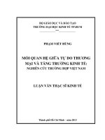 MỐI QUAN HỆ GIỮA TỰ DO THƯƠNG MẠI VÀ TĂNG TRƯỞNG KINH TẾ NGHIÊN CỨU TRƯỜNG HỢP VIỆT NAM.PDF