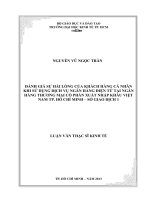 Luận văn thạc sĩ Đánh giá sự hài lòng của khách hàng cá nhân tại Ngân hàng thương mại cổ phần xuất nhập khẩu Việt Nam TP. Hồ Chí Minh - Sở giao dịch 1