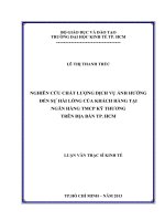 Luận văn thạc sĩ Nghiên cứu chất lượng dịch vụ ảnh hưởng đến sự hài lòng của khách hàng tại ngân hàng TMCP kỹ thương trên địa bàn TPHCM