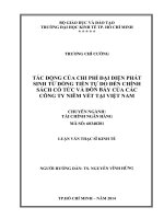 Luận văn thạc sĩ  Tác động của chi phí đại diện phát sinh từ dòng tiền tự do đến chính sách cổ tức và đòn bẩy của các công ty niêm yết tại Việt Nam