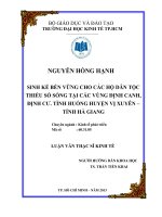 SINH KẾ BỀN VỮNG CHO CÁC HỘ DÂN TỘC THIỂU SỐ SỐNG TẠI CÁC VÙNG ĐỊNH CANH, ĐỊNH CƯ. TÌNH HUỐNG HUYỆN VỊ XUYÊN - TỈNH HÀ GIANG.PDF