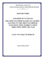 GIẢI PHÁP XỬ LÝ NỢ XẤU CHO THUÊ TÀI CHÍNH NGÀNH VẬN TẢI BIỂN TẠI CÔNG TY CHO THUÊ TÀI CHÍNH II - NGÂN HÀNG NÔNG NGHIỆP VÀ PHÁT TRIỂN NÔNG THÔN VIỆT NAM.PDF