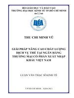 Luận văn thạc sĩ Giải pháp nâng cao chất lượng dịch vụ thẻ tại ngân hàng TMCP xuất nhập khẩu Việt Nam