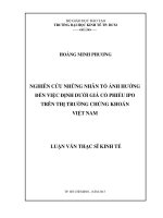 Luận văn thạc sĩ  Nghiên cứu những nhân tố ảnh hưởng đến việc dưới giá cổ phiếu IPO trên thị trường chứng khoán Việt Nam