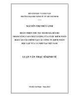 HOÀN THIỆN THỦ TỤC ĐÁNH GIÁ RỦI RO NHẰM NÂNG CAO CHẤT LƯỢNG CỦA CUỘC KIỂM TOÁN BÁO CÁO TÀI CHÍNH TẠI CÁC CÔNG TY KIỂM TOÁN ĐỘC LẬP VỪA VÀ NHỎ TẠI VIỆT NAM  LUẬN VĂN THẠC SĨ.PDF