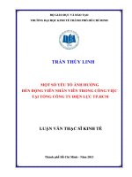 Luận văn thạc sĩ  Một số yếu tố ảnh hưởng đến động viên nhân viên trong công việc tại tổng công ty điện lực TPHCM