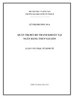 Luận văn thạc sĩ  Quản trị rủi ro thanh khoản tại ngân hàng TMCP Sài Gòn